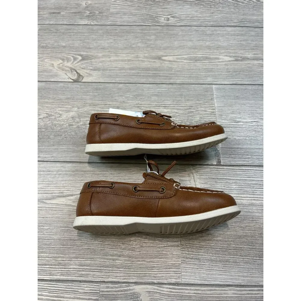 Cat & Jack Kids' Easton Boat Shoes Cognac Size 1 NWT